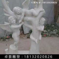 小天使石雕，漢白玉小天使雕塑