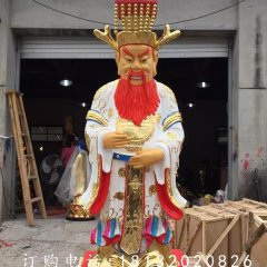 玻璃鋼龍王雕塑，貼金彩繪雕塑