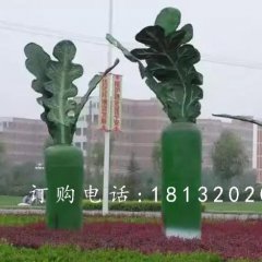 玻璃鋼白蘿卜雕塑，公園蔬菜雕塑