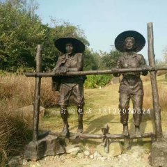 干農活人物雕塑，公園人物銅雕