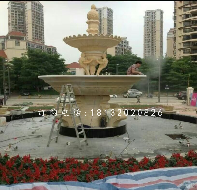 花園噴泉石雕，石噴泉雕塑