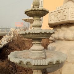 青石噴水盆，公園噴水盆石雕