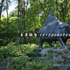 老子騎牛西行銅雕，公園景觀銅雕