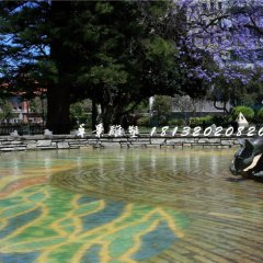 袋鼠飲水銅雕，公園動物銅雕