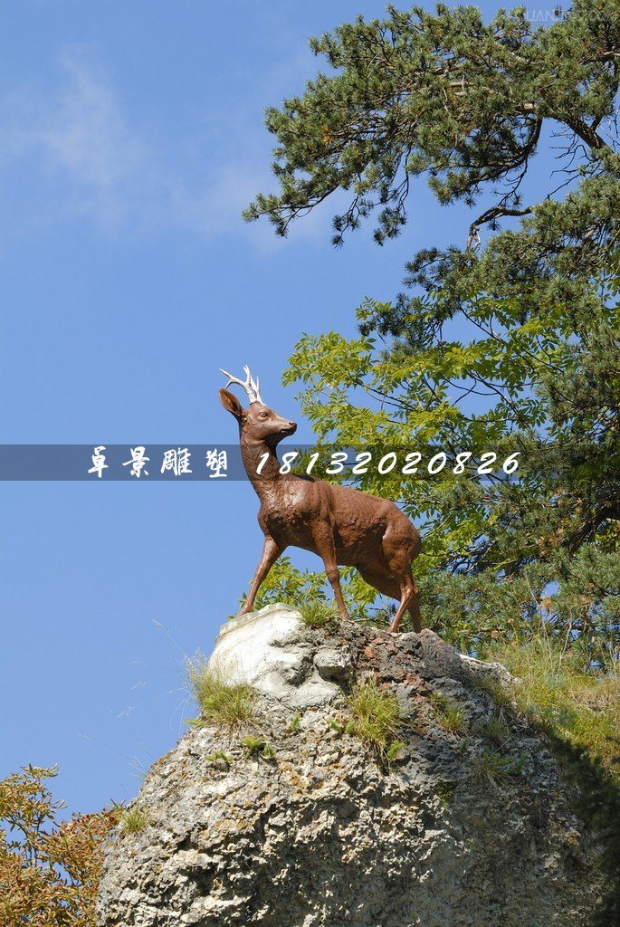 小鹿雕塑，玻璃鋼仿真動物