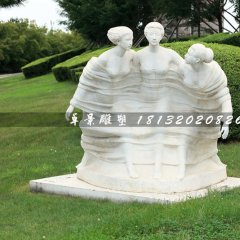 迎風少女石雕，公園景觀石雕