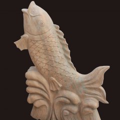 石雕噴泉，石雕魚噴泉