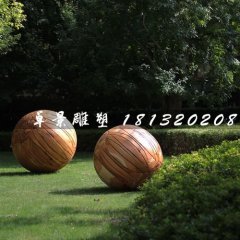 燈籠球銅雕，公園景觀雕塑