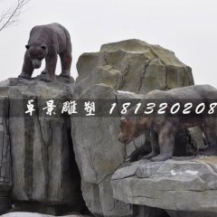 棕熊雕塑，玻璃鋼仿真動物