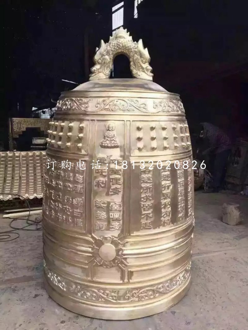 鑄銅鐘雕塑寺廟銅雕鐘