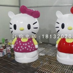 玻璃鋼hello kitty雕塑，卡通雕塑