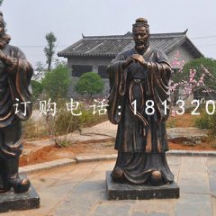 桃園三結義雕塑，玻璃鋼仿銅古代人物