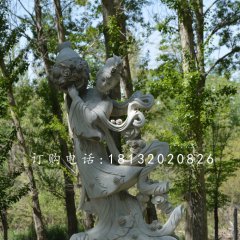 天女散花石雕，公園仙女石雕