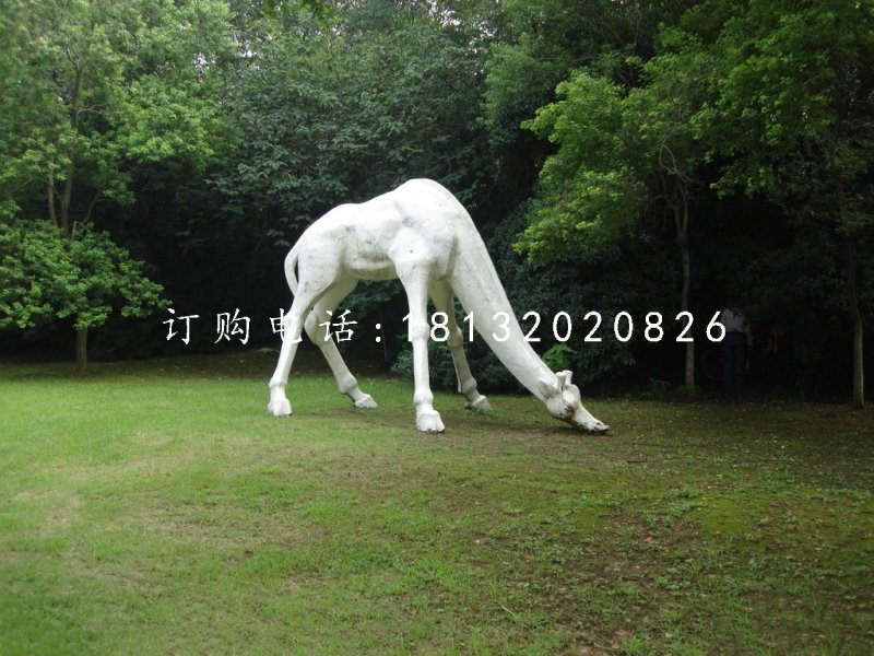 長頸鹿石雕，公園動物石雕