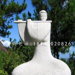 吹笛子雕塑，抽象古代美女雕塑