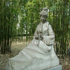 玉女吹簫石雕，公園古代人物石雕