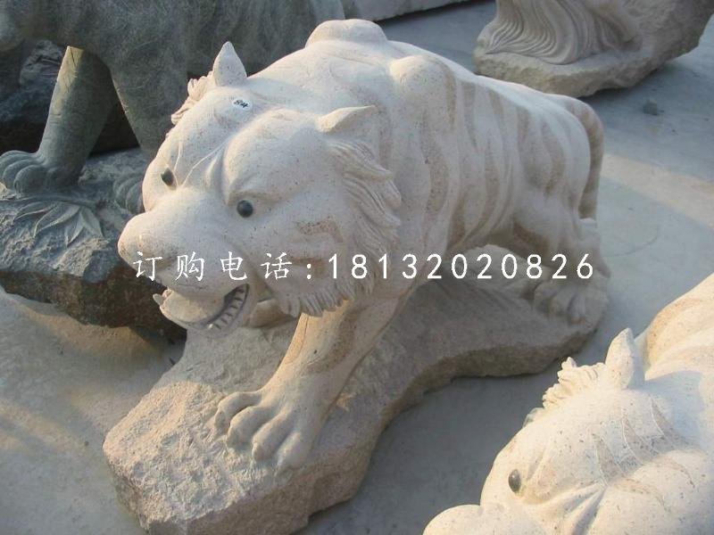 公園老虎雕塑砂巖動物石雕