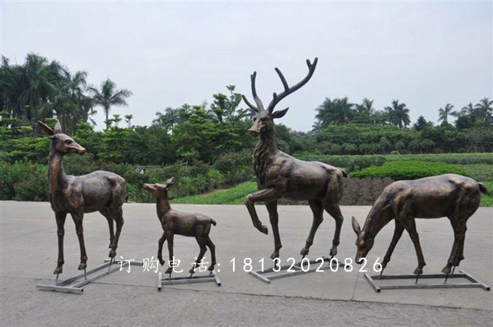 公園小鹿銅雕，公園動物銅雕