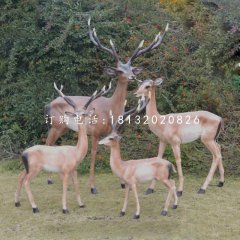 玻璃鋼仿真鹿，公園仿真動物雕塑