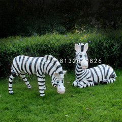 卡通斑馬，玻璃鋼卡通動物，公園景觀雕塑