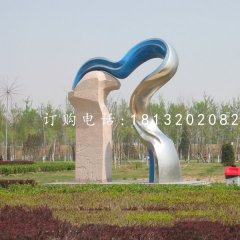 不銹鋼抽象彩帶雕塑，公園不銹鋼雕塑