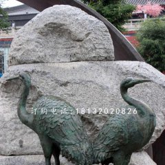 青銅仙鶴雕塑 動物銅雕  公園景觀銅雕