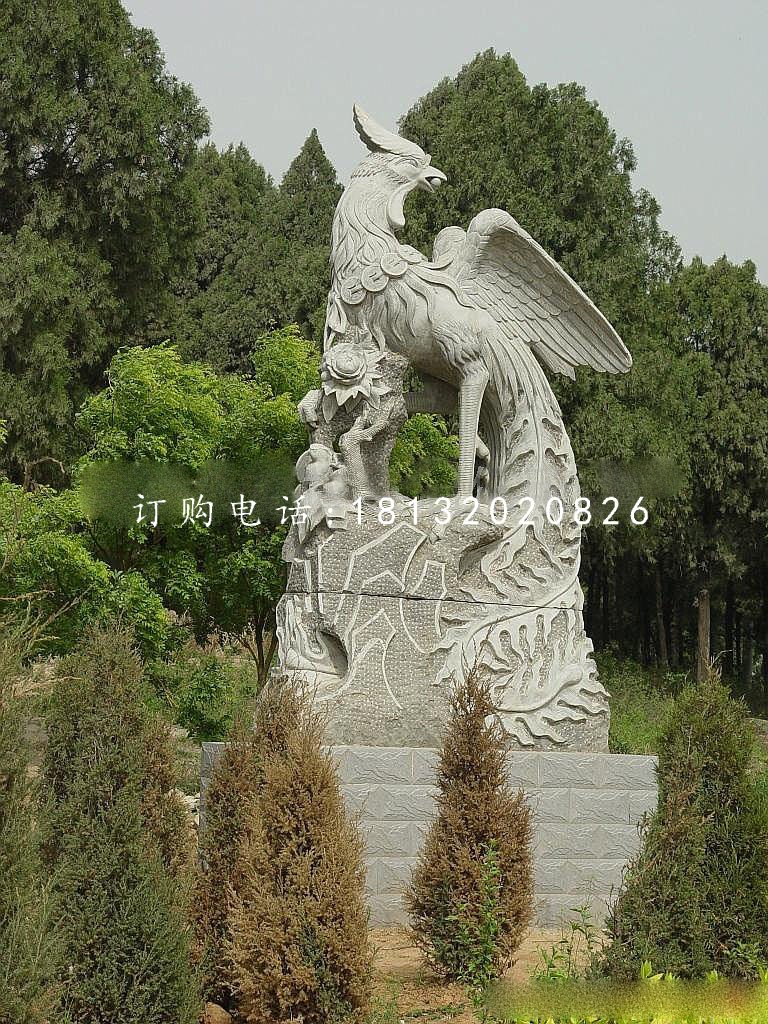 大理石鳳凰雕塑，公園神獸石雕.jpg