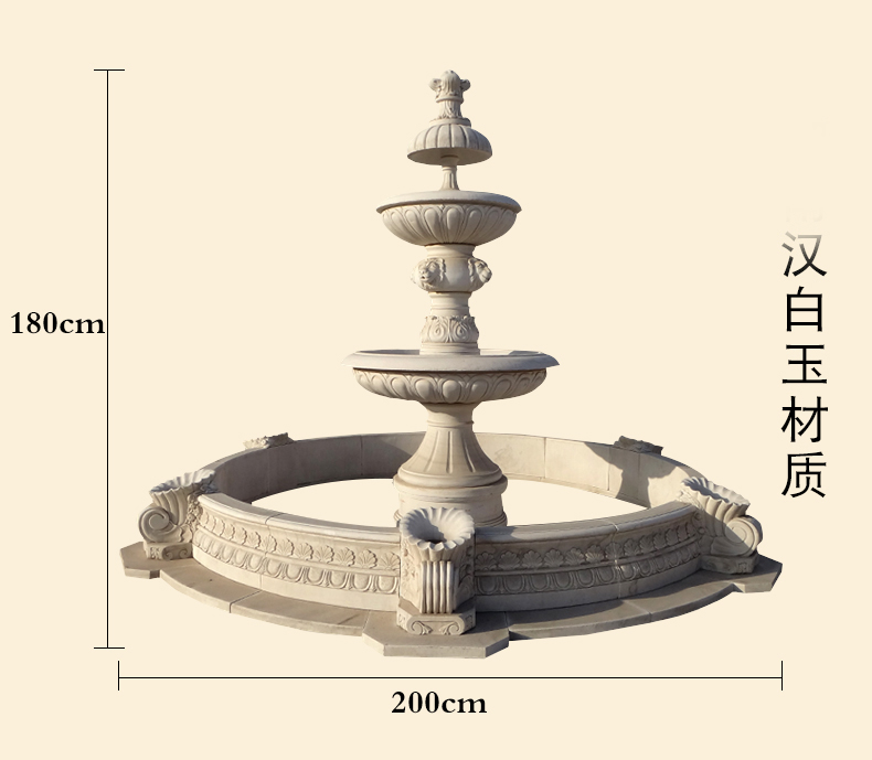 漢白玉噴泉，石雕噴泉