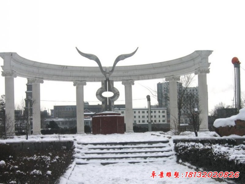 不銹鋼雄鷹展翅雕塑，公園不銹鋼雕塑