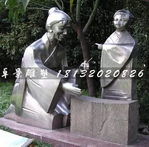 不銹鋼古代人物雕塑，公園不銹鋼雕塑