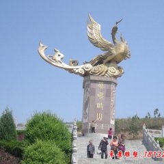 不銹鋼鳳鳴岐山抽象鳳凰