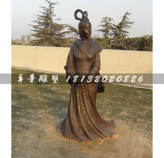 古代美女銅雕，廣場古人雕塑