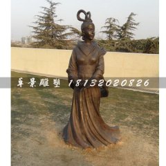 古代美女銅雕，廣場古人雕塑