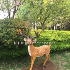 玻璃鋼梅花鹿雕塑，公園動物雕塑