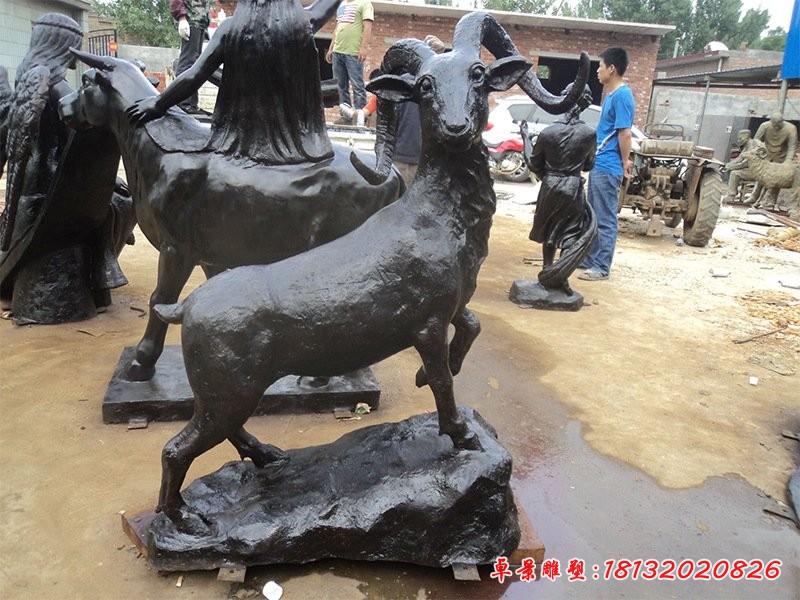 公園動物銅雕羊