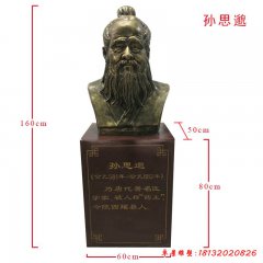 古代名醫孫思邈頭像銅雕