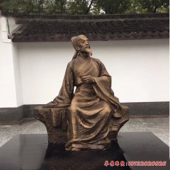 景區(qū)古代詩(shī)人李白銅雕像