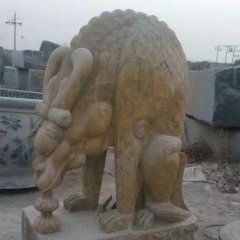 古代吸水獸動物石雕