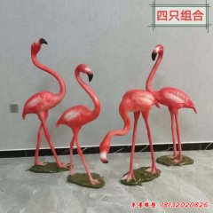 公園玻璃鋼火烈鳥動物雕塑